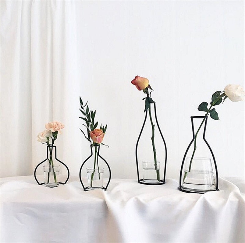 Retro Iron Bud Vases